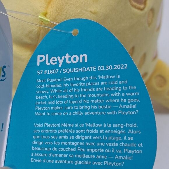 Squishmallows PLEYTON the Python Snake Plush 7.5" Yellow Buddy Stuffed Animal - Picture 4 of 9
